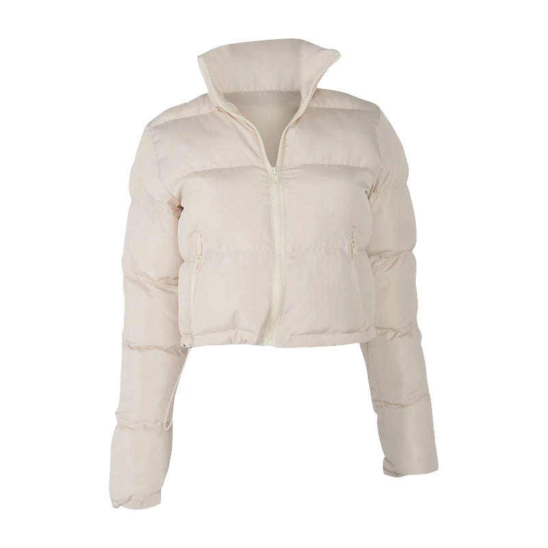 Fashion Short Coat Winter Warm Long-sleeved white