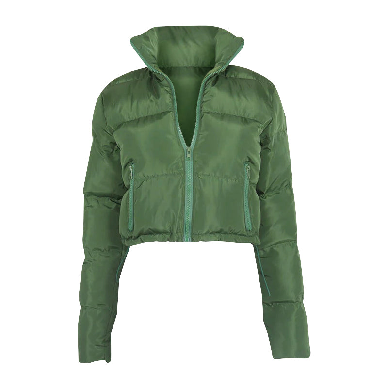 Fashion Short Coat Winter Warm Long-sleeved green