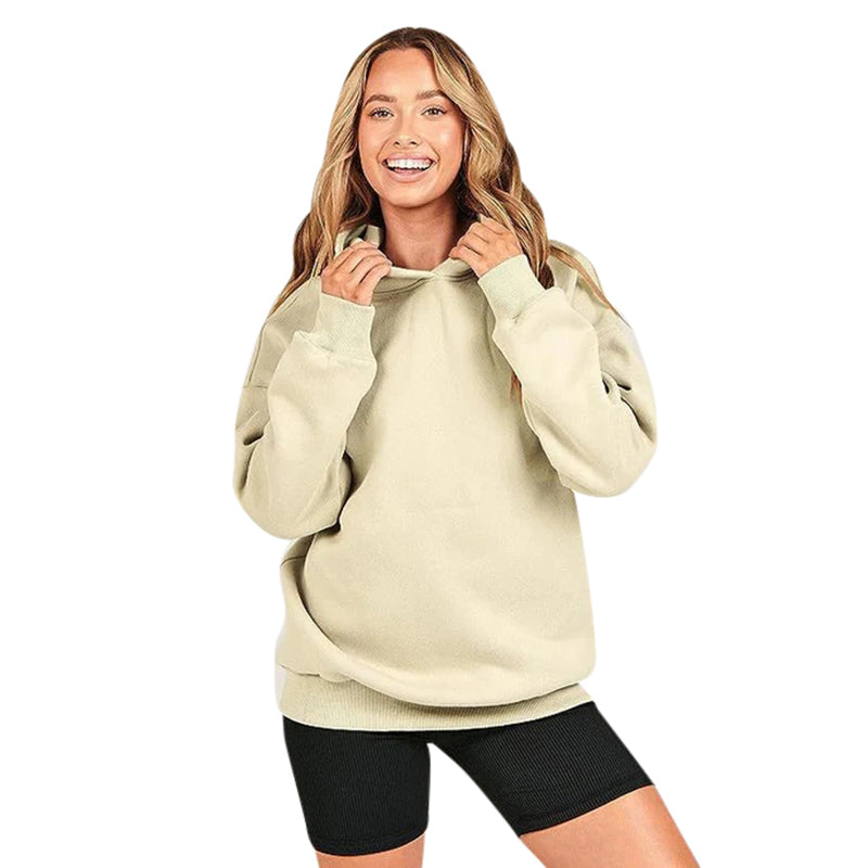 Loose Hooded Sweater Women's Sports And Leisure apricot