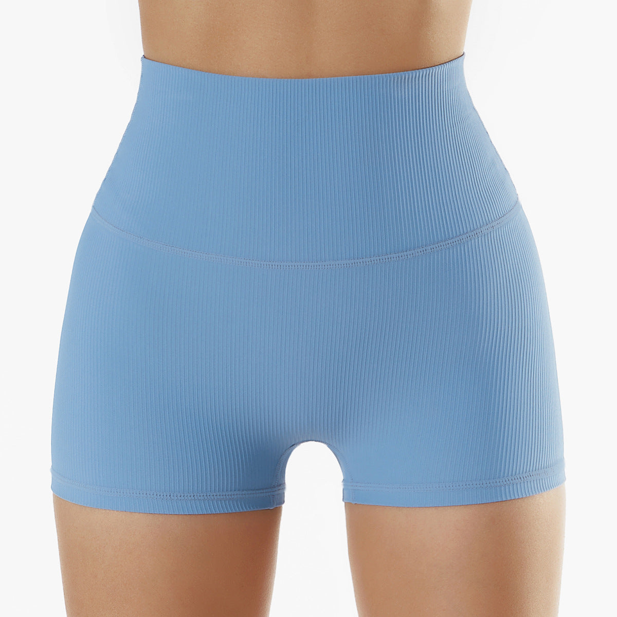 Ribbed Yoga Light Blue Shorts